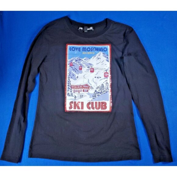 Love Moschino Alt 1270 M SKI CLUB T-Shirt Men's Size Medium (6) - Picture 1 of 13